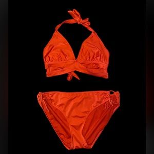 Time And Tru Dark Orange Two Piece Bikini